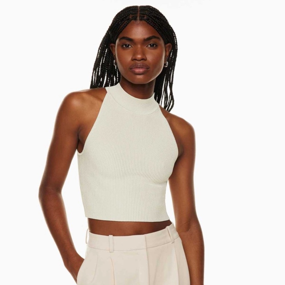 Aritzia Sculpt Knit Mockneck Halter Top